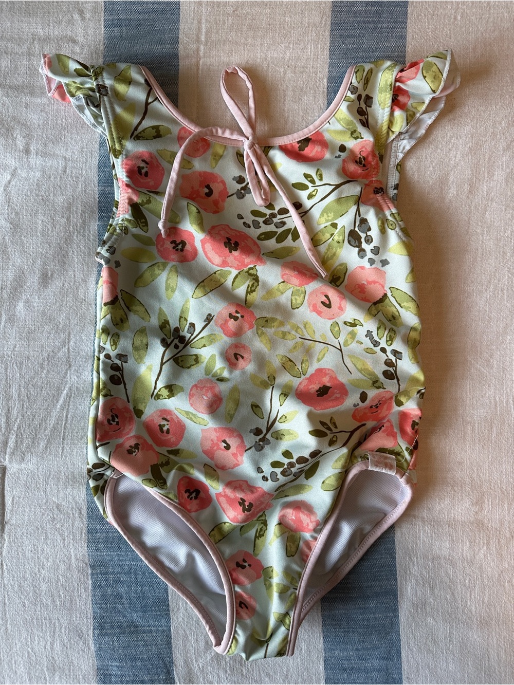 SweetHoney Pink Floral & Green Leaves Leotard